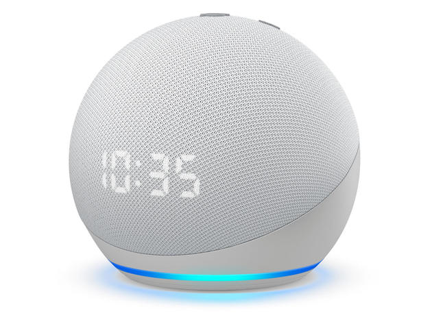 Amazon ECHODOT4CLKW Echo Dot (4th Gen) Smart speaker with clock and Alexa - Glacier White