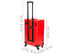 SHANY Large Travel Makeup Case with Mirror - Rolling Cosmetics Case with Multiple Compartments and 360 Degree Wheels - RED