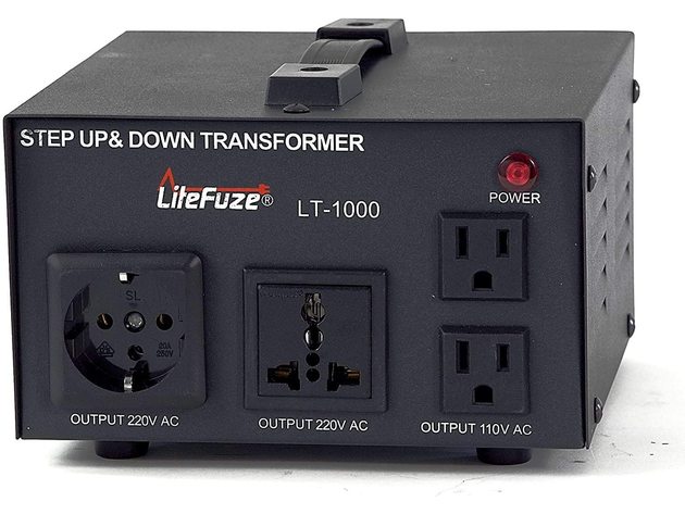 1000 Watt Voltage Converter Transformer by LiteFuze - Step Up/Down - 110V/220V - Circuit Breaker Protection -Heavy Duty/High Quality - Convertingbox Technology - Perfect Converter [5-Years Warranty]