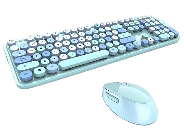 Spring Multi Wireless Keyboard & Mouse Set (Pastel Blue)