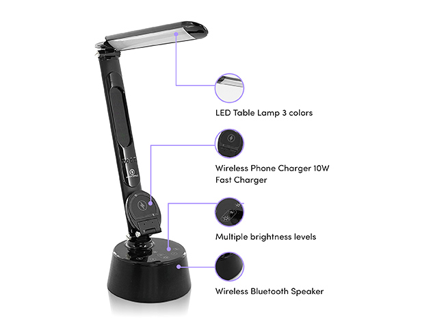 LumiCharge T2W: LED Desk Lamp  & Wireless Phone Charger (2-Pack)
