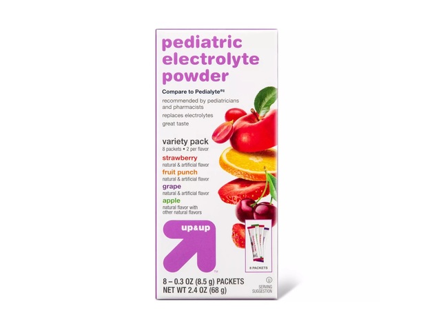 Up&Up Pediatric Electrolyte Powder Multi-flavor Great Taste Variety Pack with Multi Minerals, 2.4 Ounces