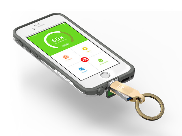 iKlips DUO+ Dual Interface Flash Drive (32GB Gold)