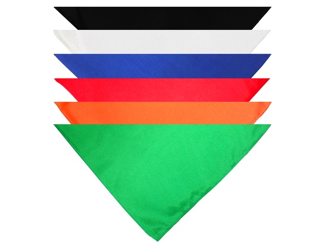 3 Pcs Plain Cotton Pets Dogs Bandana Triangle Shape  - Large & Washable - Grey