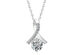 Twisted Rhombus Pendant Necklace with White Swarovski