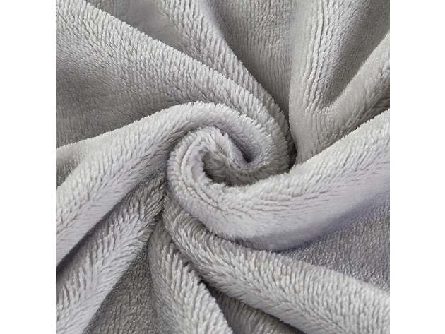 Classic Solid Fleece Blanket Silver King