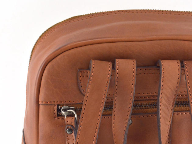 Designer Leather 11" Backpack (Tan)