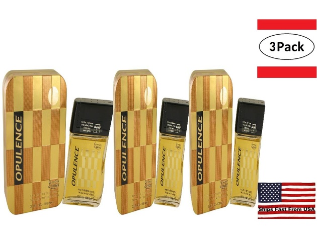 3 Pack Lamis Opulence by Lamis Eau De Toilette Spray Deluxe Limited Edition 3.3 oz for Men