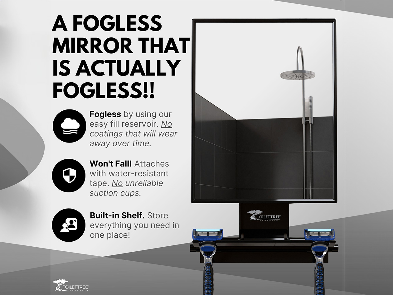 Deluxe Large Fogless Shower Shaving Mirror