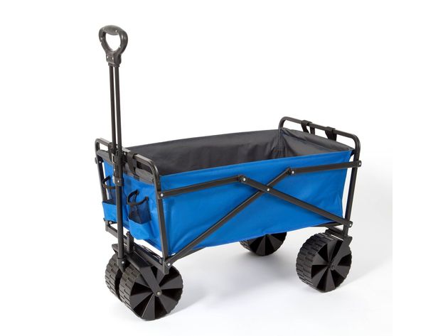 Seina Sand Mate Beach Wagon Made of Durable High Strength Polyester with 4 All-terrain Wheels, Blue (New Open Box)