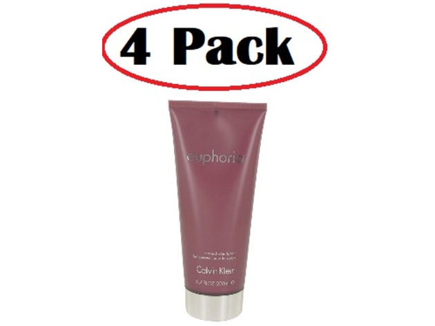 4 Pack of Euphoria by Calvin Klein Body Lotion 6.7 oz