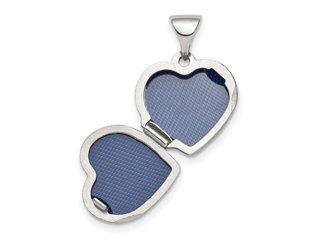 Sterling Silver Mom Heart Flower Locket with Chain