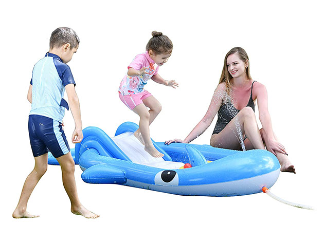 SunClub Inflatable Swimming Pool (Whale Design with Slide)