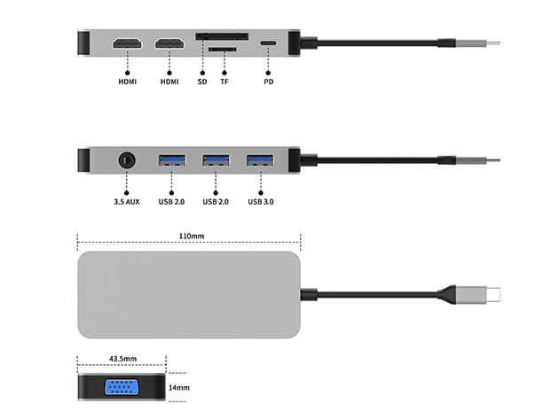 10-in-1 Docking Station with Dual HDMI