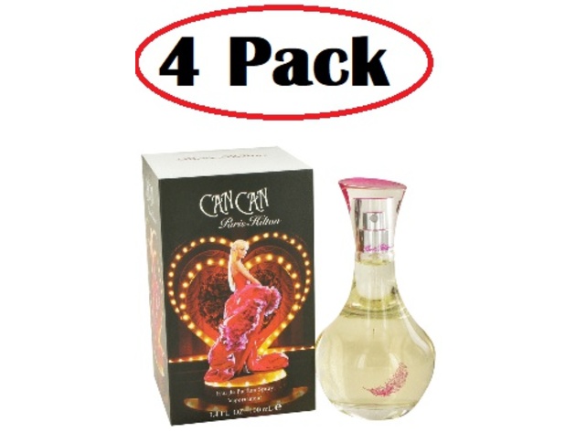 4 Pack of Can Can by Paris Hilton Eau De Parfum Spray 3.4 oz