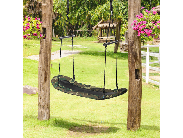 Costway Saucer Tree Swing Surf Kids Outdoor Adjustable Swing Set w/ Handle