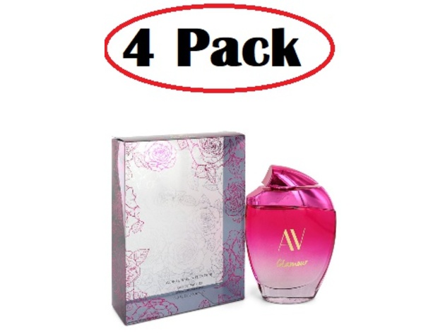 4 Pack of AV Glamour Charming by Adrienne Vittadini Eau De Parfum Spray 3 oz