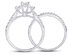 1.00 Carat (ctw G-H, I1) Three Stone Diamond Engagement Ring Bridal Wedding Band Set 14K White Gold - 6