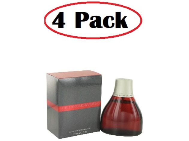 4 Pack of Spirit by Antonio Banderas Eau De Toilette Spray 3.4 oz