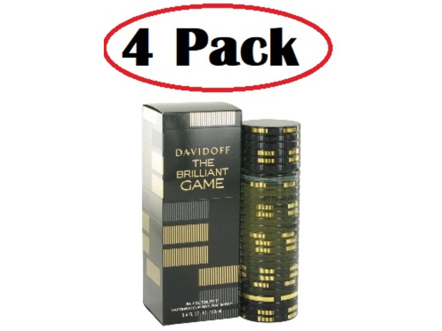 4 Pack of The Brilliant Game by Davidoff Eau De Toilette Spray 3.4 oz