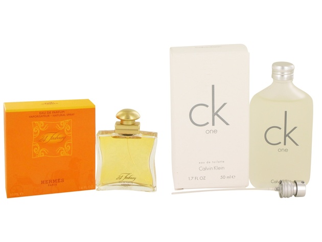 Gift set  24 FAUBOURG by Hermes Eau De Parfum Spray 1.7 oz And  CK ONE EDT Pour/Spray (Unisex) 1.7 oz