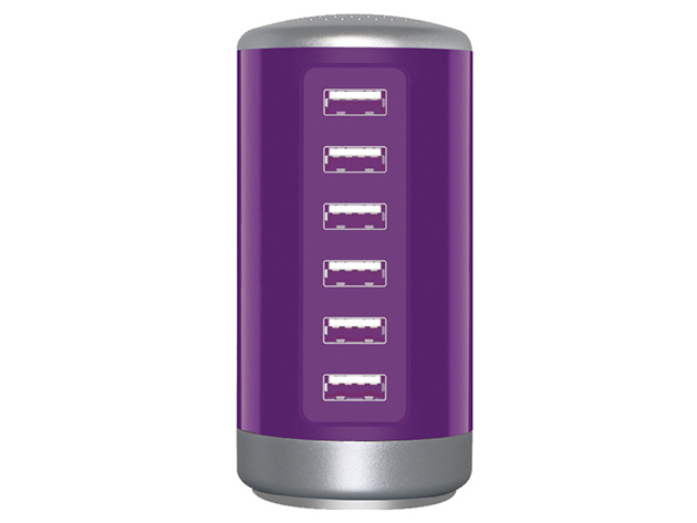 30W 6-Port USB Charging Station (Purple)