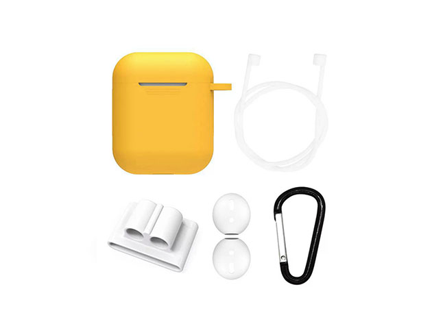 AirPod 5-Piece Case Cover & Accessory Pack (Yellow)