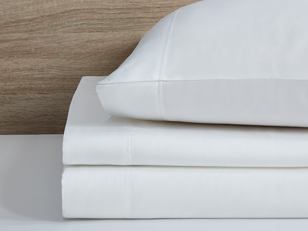 Kathy Ireland 300 Thread Count 100% Bamboo Rayon Sheet Set (Queen/White)