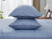 Kathy Ireland 4 Piece Heathered Jersey Knit Cotton Sheet Set (Full/Light Blue)