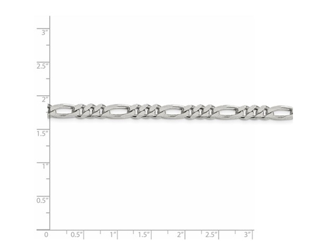 Figaro Chain Bracelet in Sterling Silver 9 Inches (5.25mm)