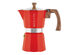 MILANO Stovetop Espresso Maker & EZ Latte Milk Frother Bundle Set (Red/9-Cup)