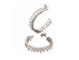 Silver Hoop Earrings with Marquise Cut White Diamond Cubic Zirconia