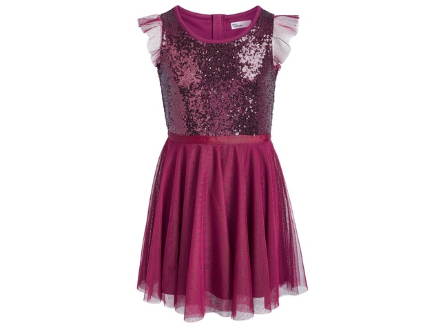 Epic Threads Big Girls Sequin Ruffle-Sleeve Party Dress Purple Size Small