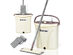 Costway Flat Squeeze Mop Bucket 2 Pcs Microfiber Pad Hand-Free Wringing - Off White