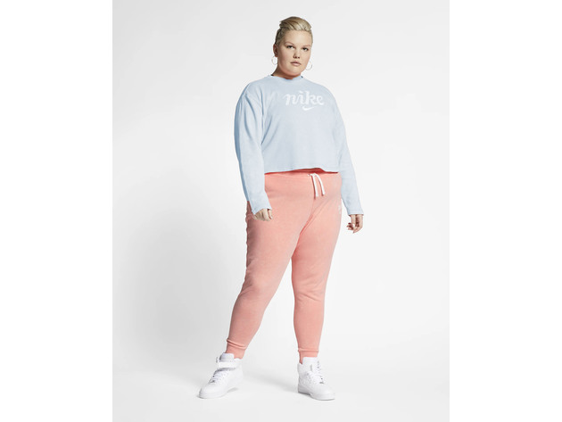Nike Women's  Sportswear Plus Cropped Crew Sweatshirts Blue Size 1X