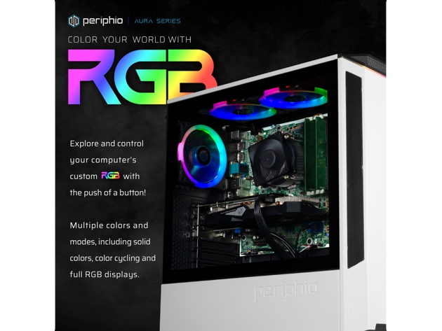 Periphio Ecto Prebuilt Gaming PC | Radeon RX 560 (4GB) Graphics | Intel Core i5-6500 (3.6GHz Turbo) | 1TB SSD | 16GB DDR4 RAM | Windows 10 | WiFi + BT