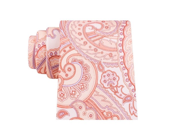 Michael Kors Men's Perfect Paisley Silk Tie Orange Size Regular