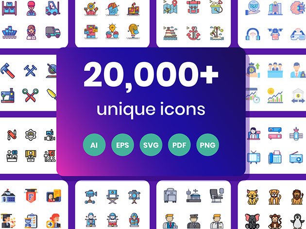 Flat Icons Bundle: Lifetime Subscription