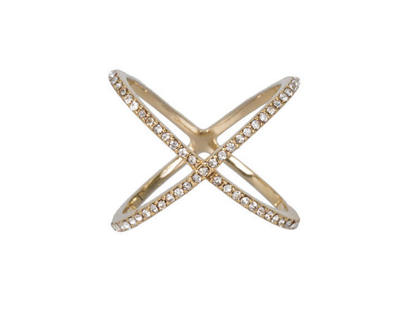 XO Pave Ring in Gold (Size 9)