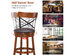 Costway Set of 4 Bar Stools Swivel 25'' Dining Bar Chairs with Rubber Wood Legs - Walnut, Black, Brown