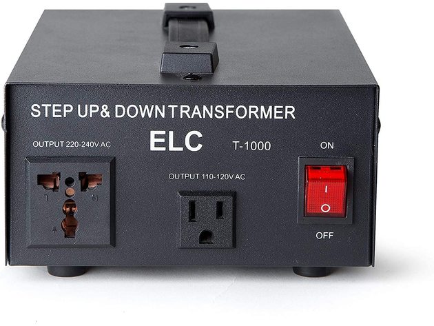 ELC T-1000+ 1000-Watt Voltage Converter Transformer - Step Up/Down - 110V/220V - Circuit Breaker Protection -Heavy Duty/High Quality