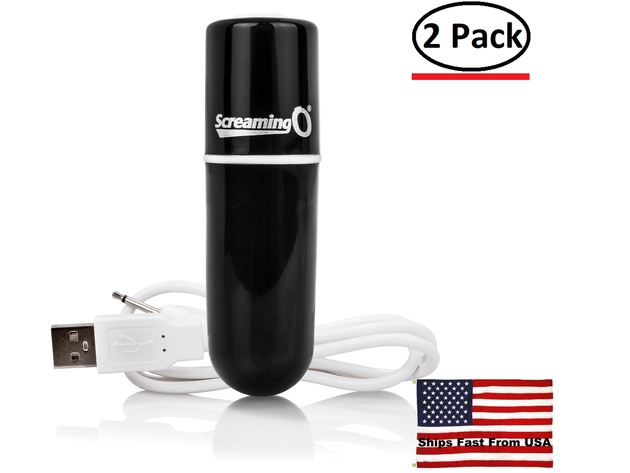 ( 2 Pack ) Charged Vooom Rechargeable Bullet Vibe - Black