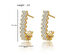 Cubic Zirconia J Hoop Earrings in Gold or Silver