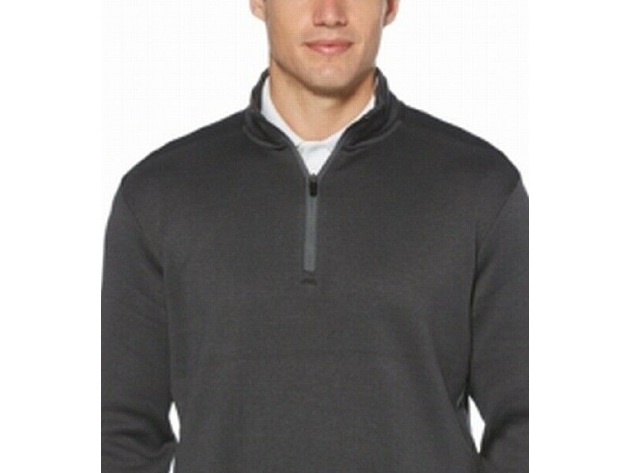 PGA Tour Men's Quarter-Zip Fleece-Lined Golf Sweater Silver Size Extra Large