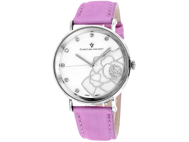 Christian Van Sant Women's Fleur White MOP Dial Watch - CV2213