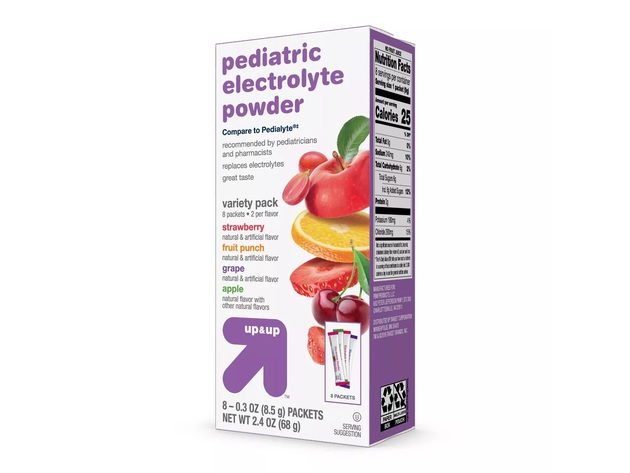 Up&Up Pediatric Electrolyte Powder Multi-flavor Great Taste Variety Pack with Multi Minerals, 2.4 Ounces