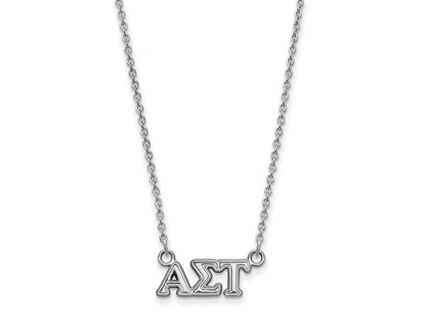 Black Bow Jewelry Sterling Silver Alpha Sigma Tau XS Pendant Necklace