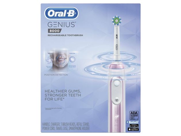 Oral-B 8000 Electronic Power Rechargeable Battery Bluetooth Electric Toothbrush, Sakura Pink