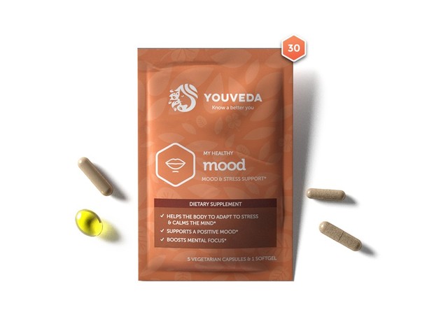 YouVeda - My Healthy Mood Kit - Mood, Stress and Adrenal Support Herbal Supplement - Ayurvedic and Vegan Friendly - 30 Days Supply