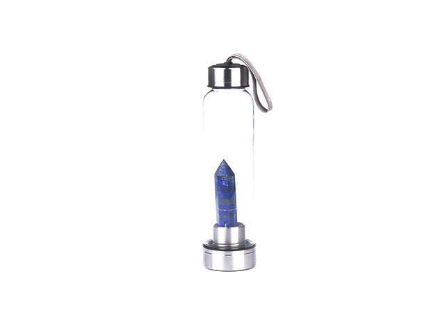 Pure Essence Natural Stone-Infused Water Bottle (Lapis Lazuli)